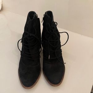 Sam Edelman Black Suede Ankle Lace Up Millard Booties